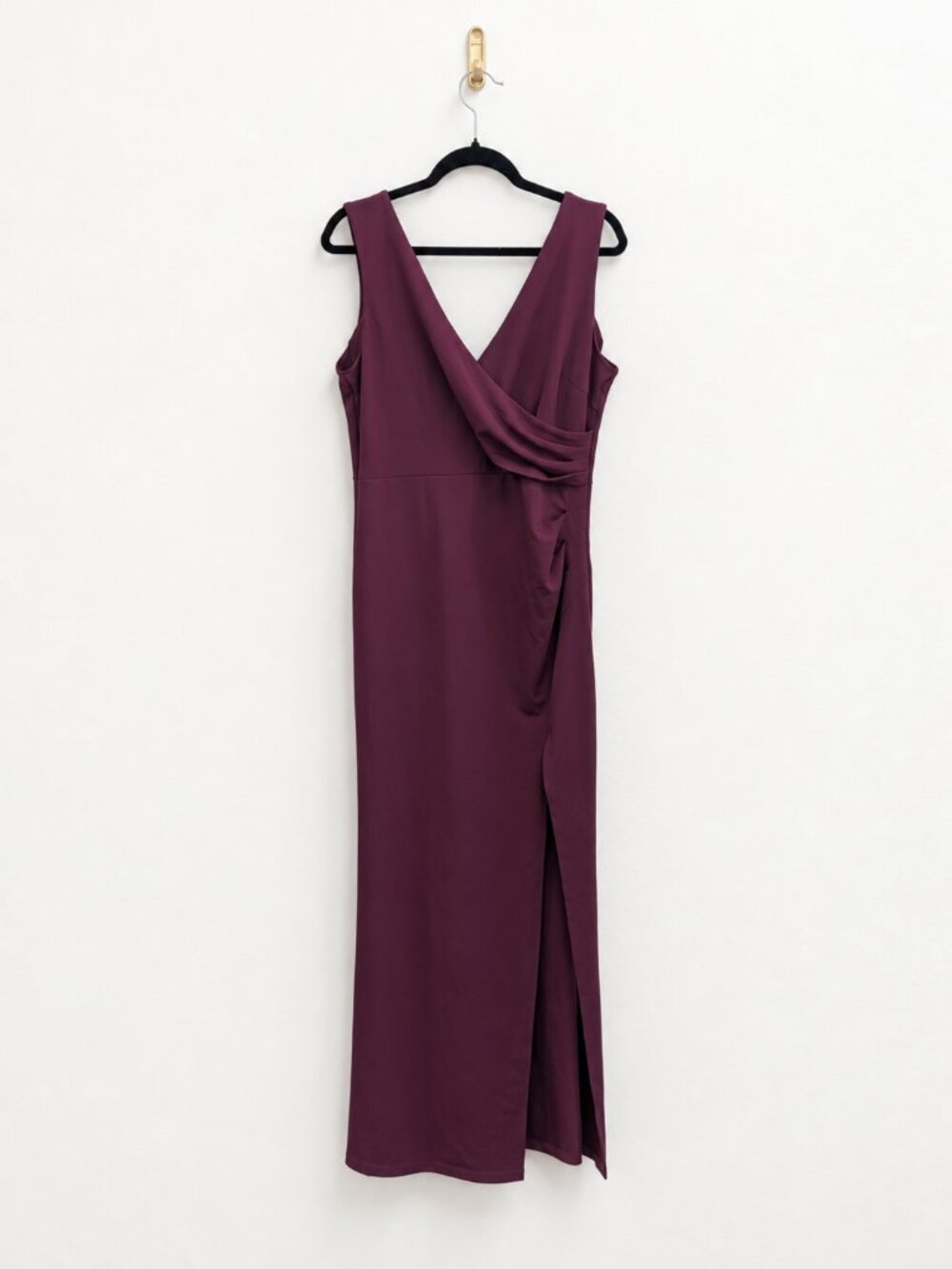 Woosea Tank Top Sleeve Wrap V-Neck Side-Slit Maxi Dress